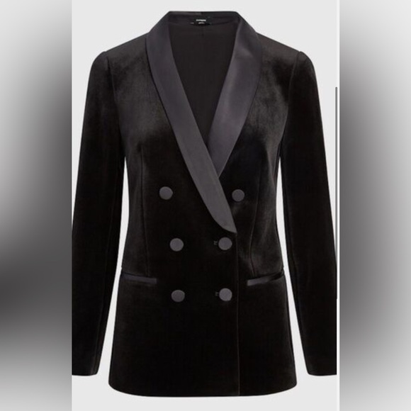 EXPRESS VELVET SHAWL COLLAR DOUBLE BREASTED TUXEDO BLAZER
